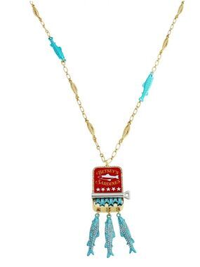 Betsey Johnson Girl Dinner Sardines Pendant Necklace New